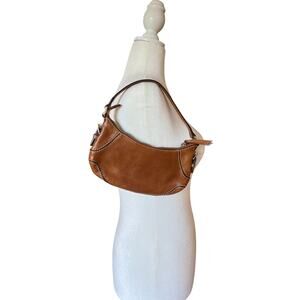 Vintage Y2k Michael Kors Brown Leather Baguette Mini Shoulder Bag 5x9" 90s 2000s